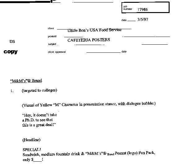 College cafeteria poster: Hey, it doesn't take a Ph.D. to see that this is a great deal!