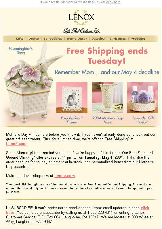 Remember Mom...and our May 4 deadline