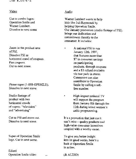 Warner Lambert wants to help...