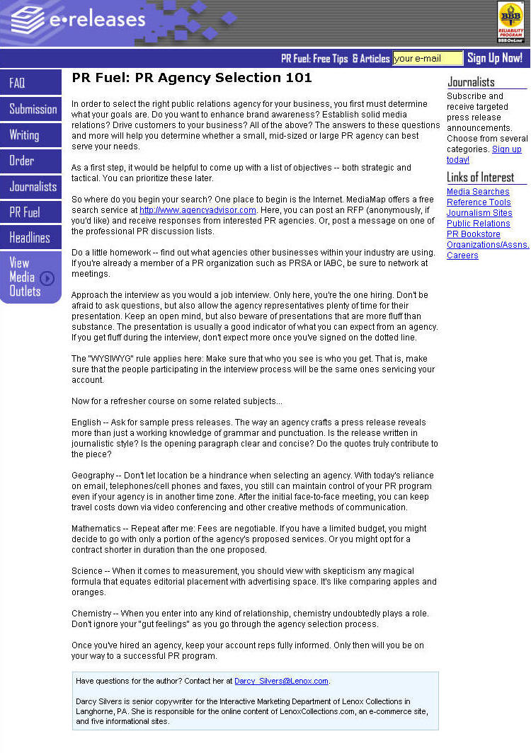 PR agency selection 101