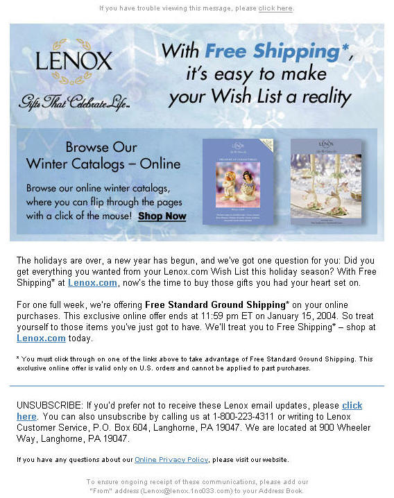 With free shipping, it's easy to make your Wish List a reality