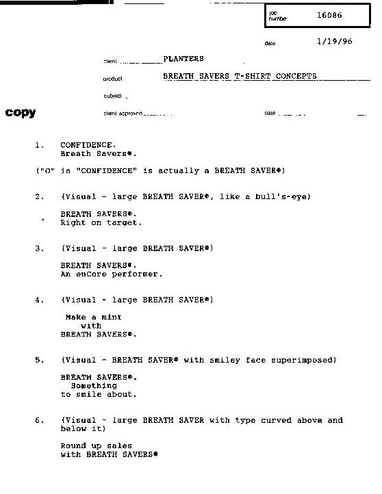 B2B T-shirt slogan: Make a mint with Breath Savers